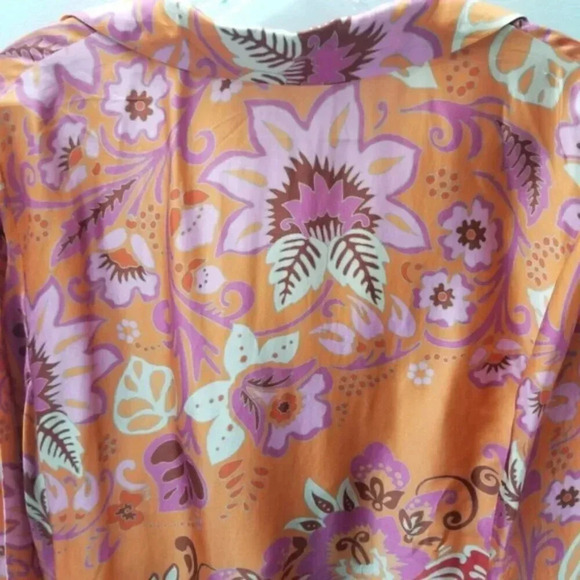 Alexis Beax Blouson-sleeve Printed Crepe Blouse In Orange Blossom L - Picture 8 of 16